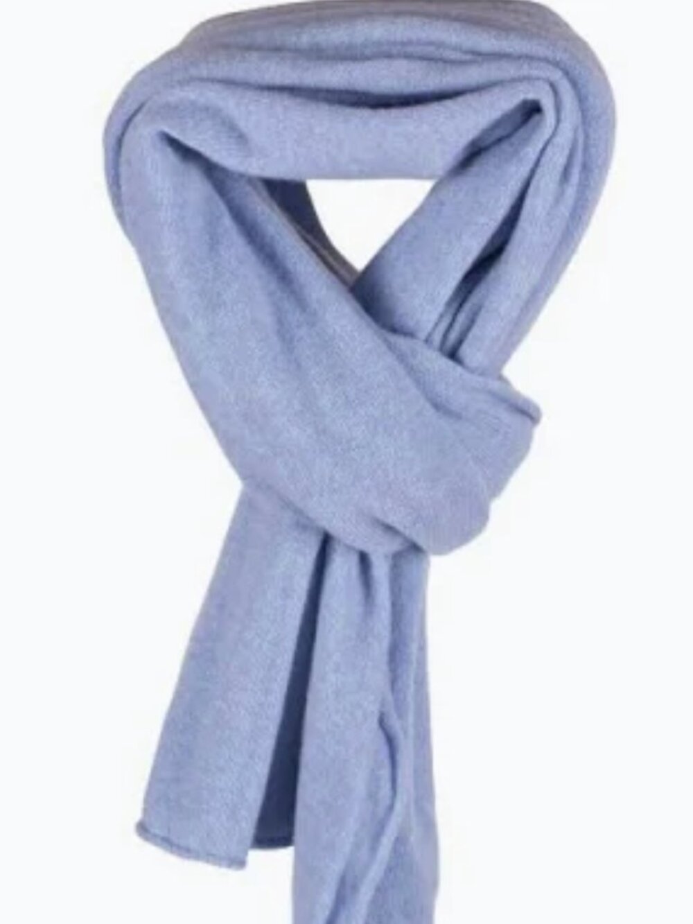 New Large 100% Cashmere Wrap Knit Sky Blue Periwinkle Scarf Travel Warm Luxury